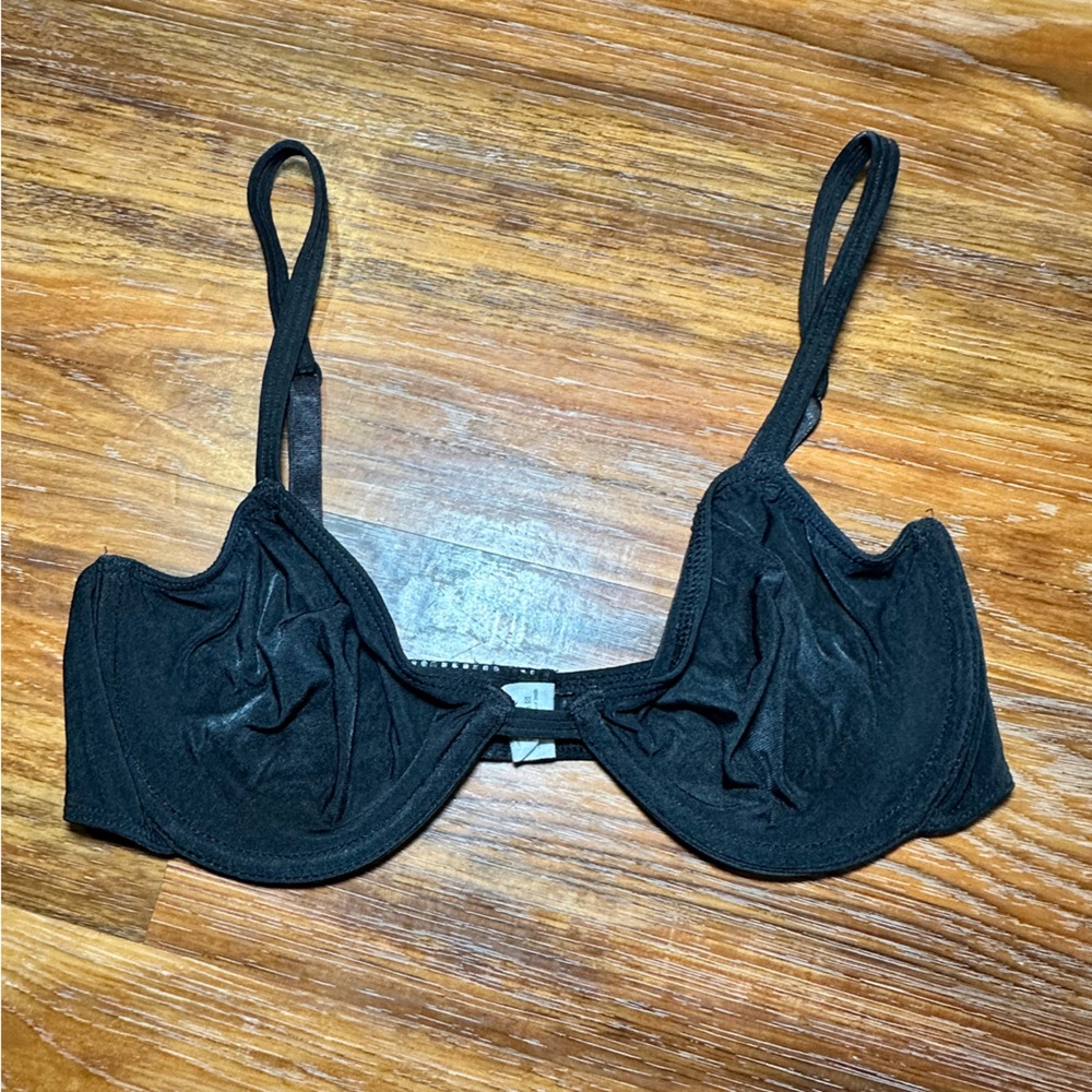 90s Vintage Calvin Klein Mesh Black Underwire Lingerie